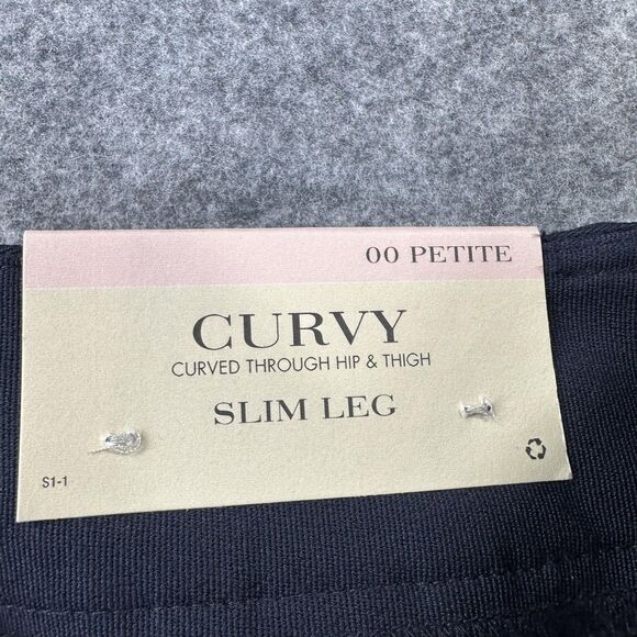 Ann Taylor Petite Pants Womens 00P Navy Curvy Slim Leg Dress Work Trousers - Picture 6 of 16